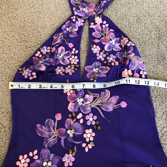 Purple hand painted mini dress from Miami! - Picture 8 of 8